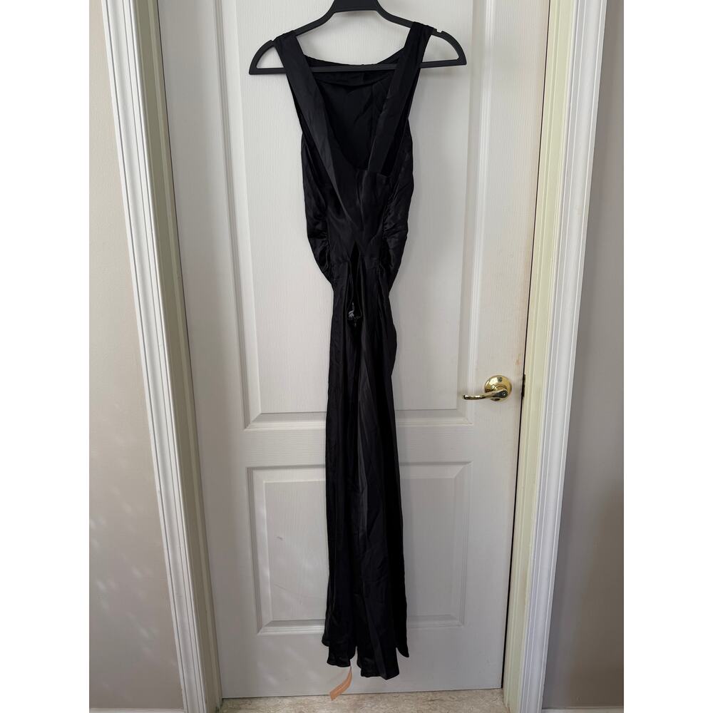 New Reformation Casette 100% Silk Dress Black Size 8 formal evening gown women - Picture 6 of 10